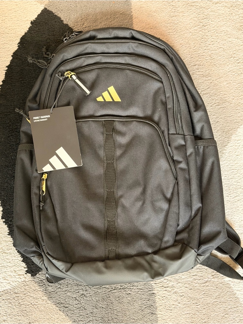 adidas Black Backpack with Gold Logo Accent